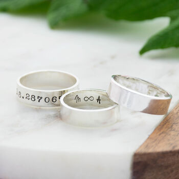 Personalised Wide Silver Ring, 2 of 10