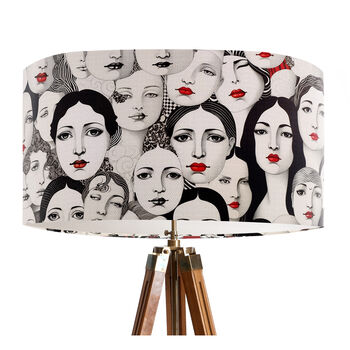 Beauties, Retro Black White And Red Lampshade, 7 of 7