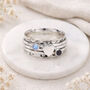 Personalised Sterling Silver Heart Spinner Ring With Moonstone And Iolite – 10mm, thumbnail 1 of 12