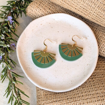 Sunset Fan Art Deco Acrylic Statement Earrings, 10 of 10