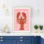 Lobster Print On Typography Background, thumbnail 4 of 4