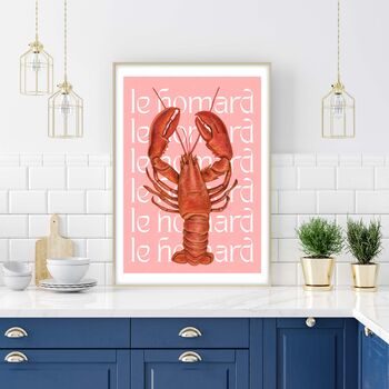 Lobster Print On Typography Background, 4 of 4