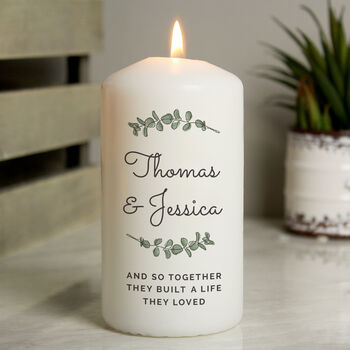 Personalised Wedding Or Anniversary Botanical Candle, 2 of 2