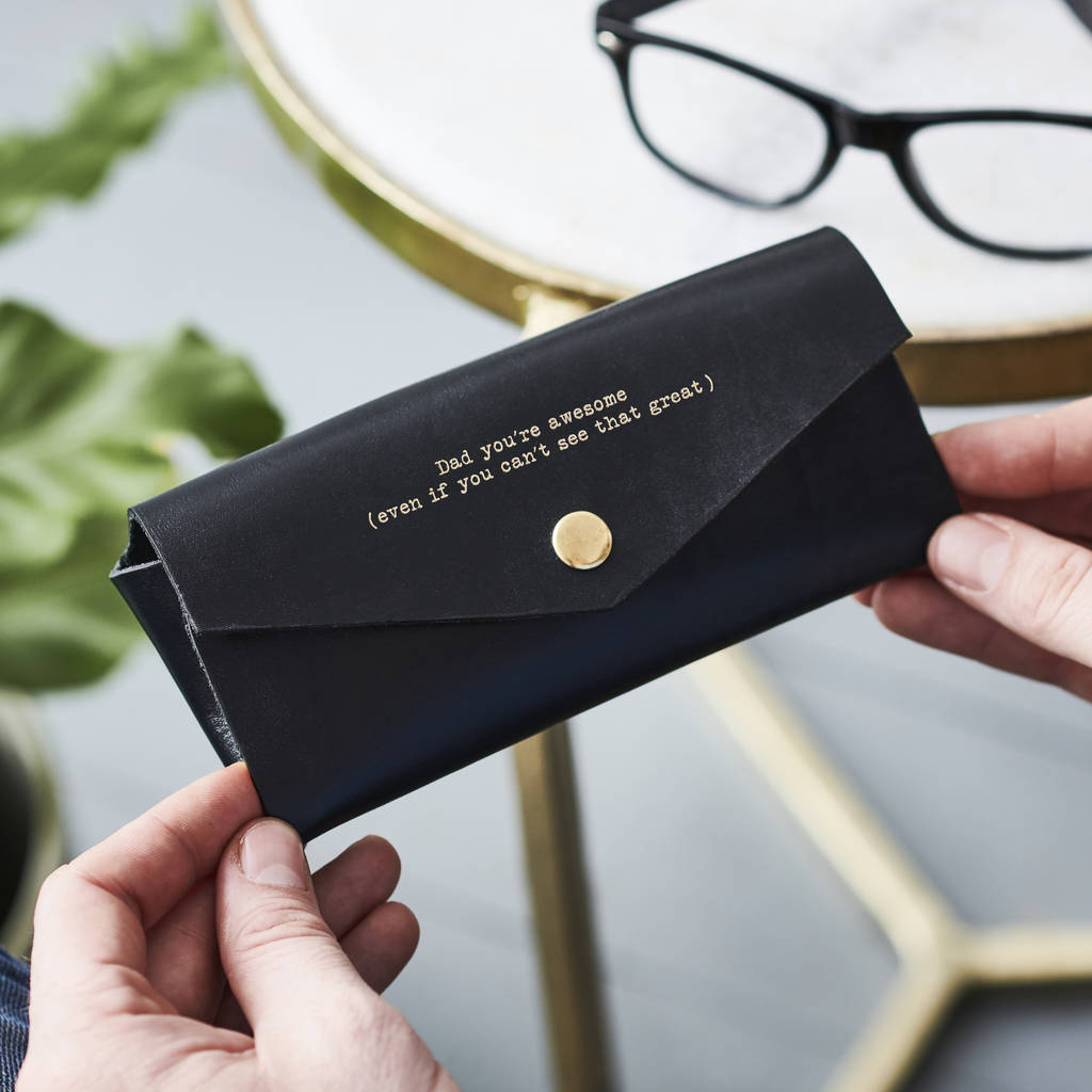 personalised leather glasses case by vida vida