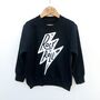 Rock And Roll Thunderbolt Kids Sweatshirt In Black, thumbnail 2 of 7