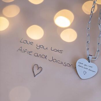 Personalised Handwriting Heart Charm Necklace, 4 of 11