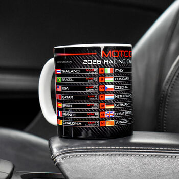 Moto 2026 Gp Season Racing Calendar Mug Red Edition, 3 of 6