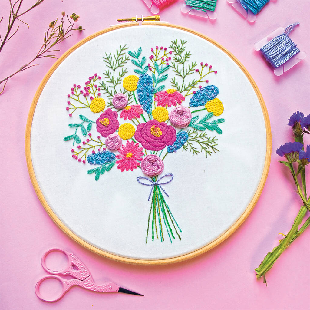 Spring Bouquet Embroidery Kit, 1 of 4