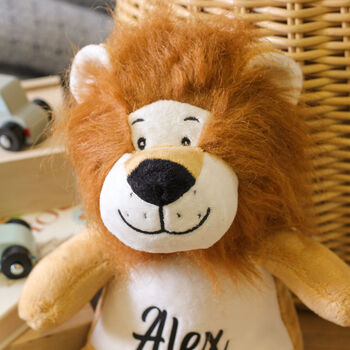 Personalised Lion Teddy Bear Cuddly Toy For Kids, 3 of 5