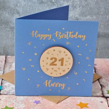 Personalised Birthday Badge Gold Foiled Card, 3 of 4