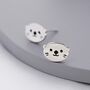 Otter Head Stud Earrings In Sterling Silver, thumbnail 4 of 12