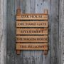Wall Mounted Ladder Tiered Slatted Wooden Sign, thumbnail 1 of 9