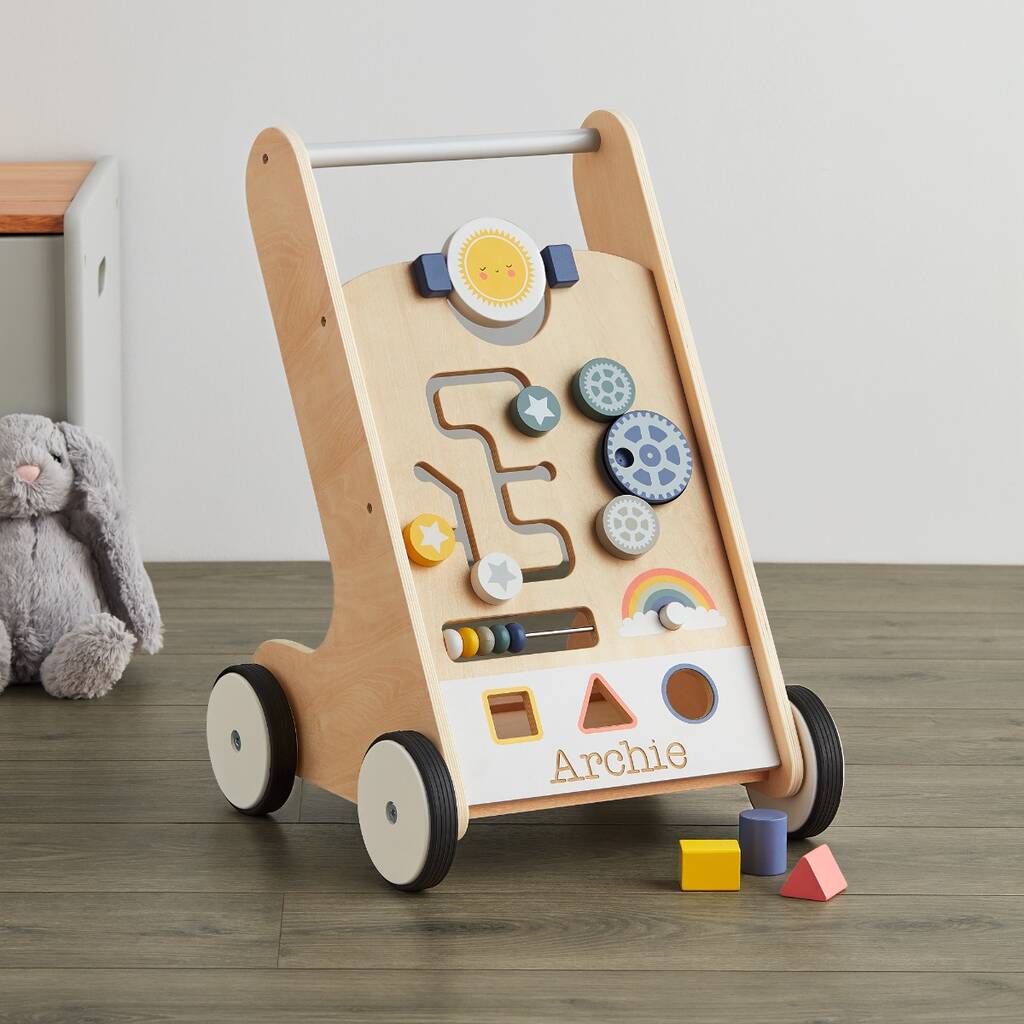 personalised wooden baby walker