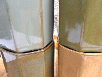 Set Of Four Assorted Reactive Glaze Hexi Mugs In Earth Tones, 6 of 12