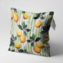 Cushion Cover With Lemons And Green Striped Theme, thumbnail 3 of 7