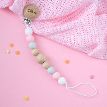Personalised Baby Teether With Wooden Heart, 4 of 4