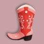 Cowboy Boot Ceramic Pink And Red Vase, thumbnail 4 of 4