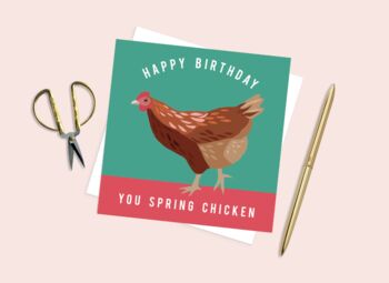 Happy Birthday You Spring Chicken Card, 2 of 2