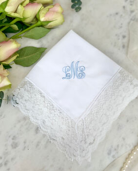 Personalised Bridal Wedding Handkerchief, 2 of 8