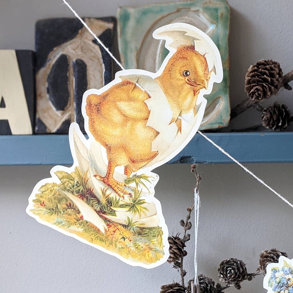 Vintage Easter Chick And Bunny Garland By The Danes