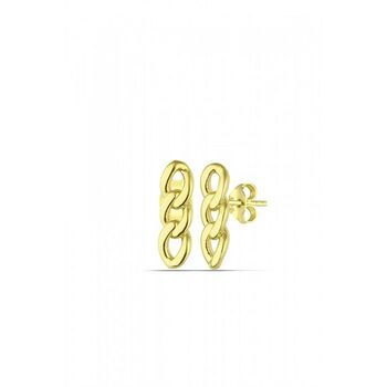 Chain Stud Earring In Sterling Silver And Gold Vermeil, 8 of 8