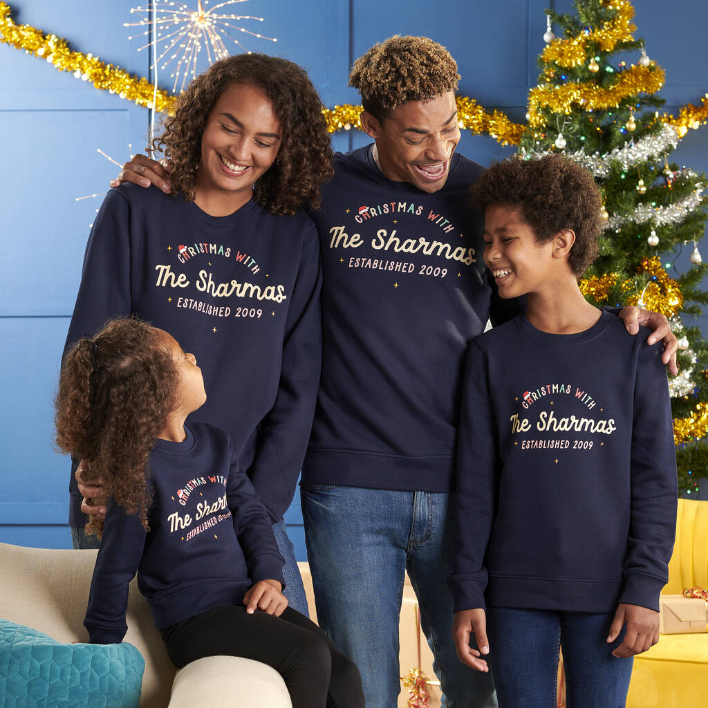 Personalised Christmas Family Jumper Set Adult, 1 of 3
