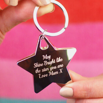 Personalised Silver Star Message Keyring, 2 of 8