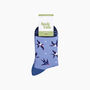 Blue Swallow Bird Bamboo Socks In Blue, thumbnail 4 of 4