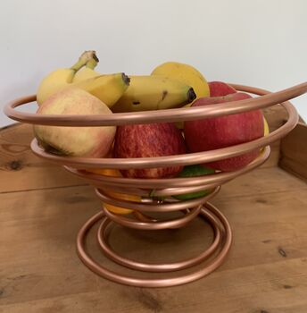 Spiral Copper Fruit Bowl, Handmade Copper Bowl, 2 of 9