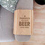 Personalised Beer Goes Here Wooden Sofa Armchair Tray, thumbnail 1 of 3