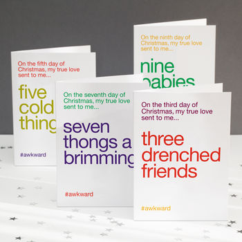 Funny Christmas Cards 12 Pack: The 12 Days Of Christmas, 3 of 12
