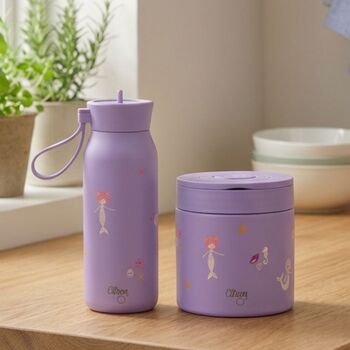 Personalised Children School / Travel Set: Water Bottle And Food Jar, 3 of 12