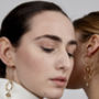 Melanie Mismatched Gold Fill And Pearl Hoop Earrings, thumbnail 1 of 3