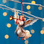 Trumpeting Angel Traditional Hanging Christmas Decoration, thumbnail 1 of 2