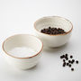 Ceramic Bronze Lustre Rim Salt/Pepper Pinch Bowls, thumbnail 1 of 2