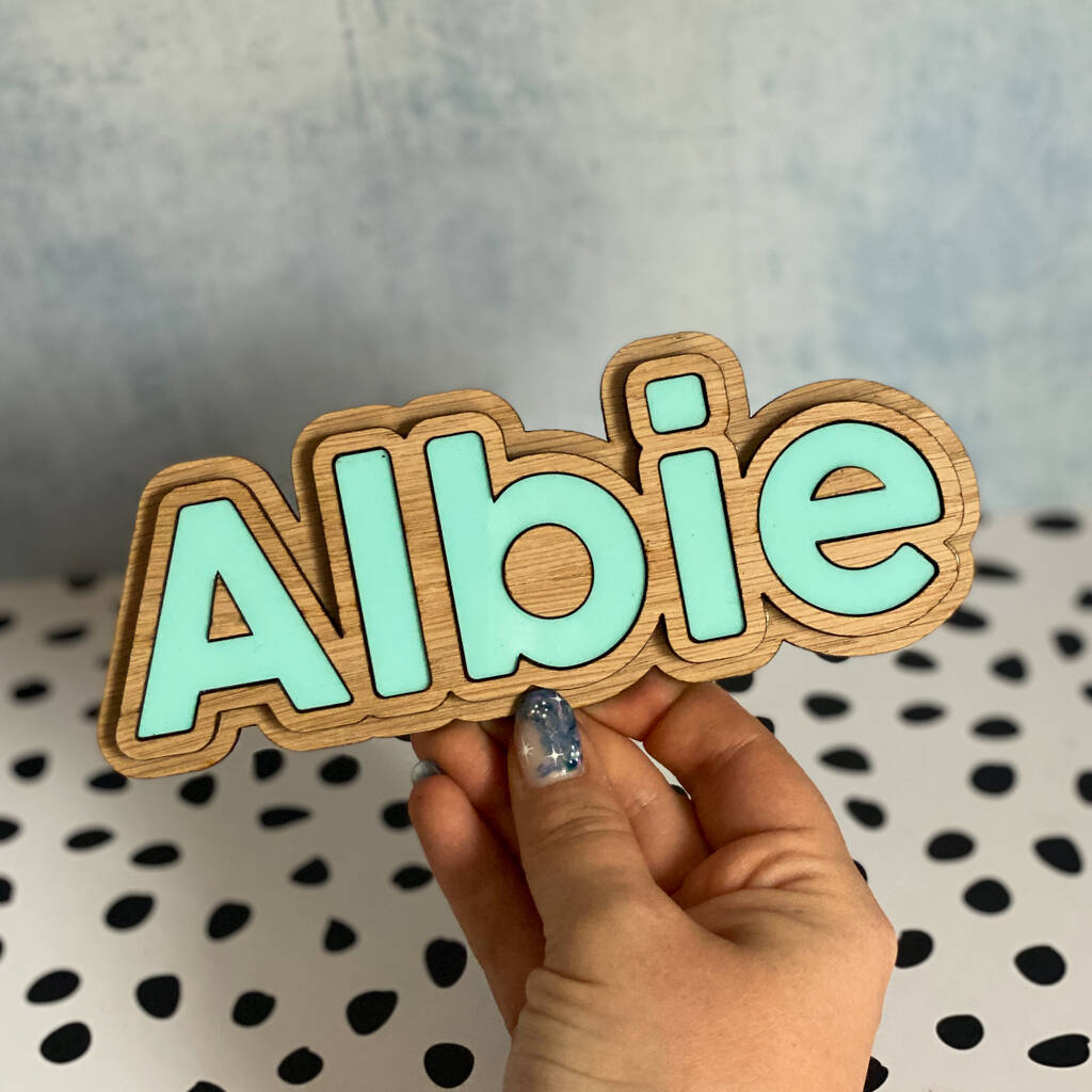 Personalised Children's Name Plaque Bold Font, 1 of 5