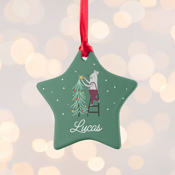 Personalised Star Ceramic Christmas Decoration, 11 of 12