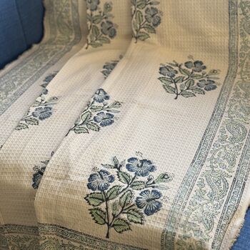 Block Print Indian Cotton Sofa Throw, 6 of 12