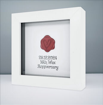 Personalised 16th Wax Anniversary Keepsake Gift Framed, 4 of 12