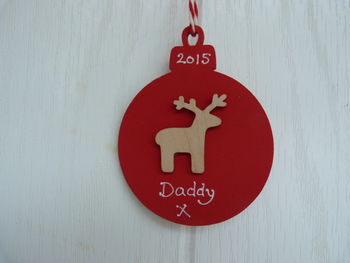 Personalised Reindeer Christmas Bauble Decoration, 3 of 5