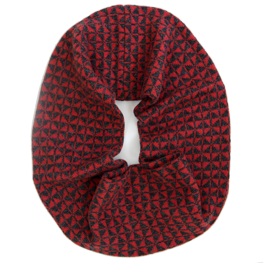 knitted lambswool chequer circle scarf by rose b. brown ...