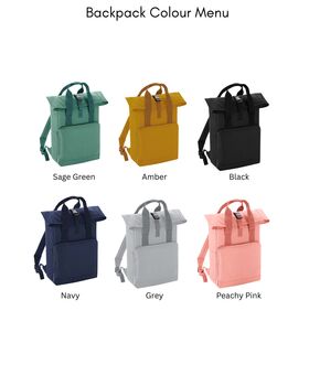 Children's Personalised Embroidered Teddy Bear Roll Top Backpack, 4 of 5