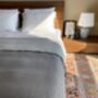 Izmir Flannel Luxury King Size Blanket Oyster Grey And Oatmeal, thumbnail 6 of 12