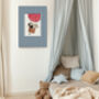 Babar The Elephant Ballon Blue Nursery Art Print, thumbnail 2 of 3