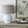 Etna Aged White Ceramic Glaze Table Lamp Base, thumbnail 5 of 8