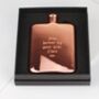 Personalised Rose Gold Plated Rectangular Hip Flask, thumbnail 4 of 7