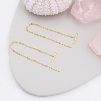 Sterling Silver Minimalist Bar Ear Threader, 9 of 12