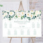 Wedding Table Plan In White And Green Floral, thumbnail 1 of 6