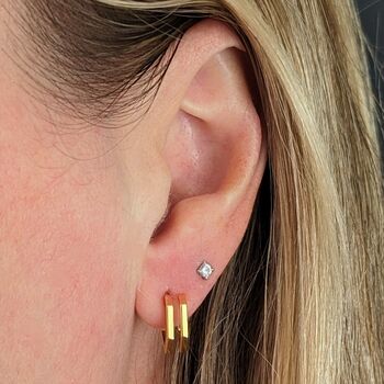 Double Hexagon Hoop Earrings, 2 of 5