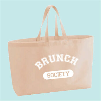 Brunch Society Premium Canvas Oversized Tote Bag, 4 of 10